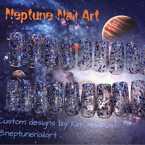 Handmade gel press on nails “Independence Day” - Picture 4 of 5